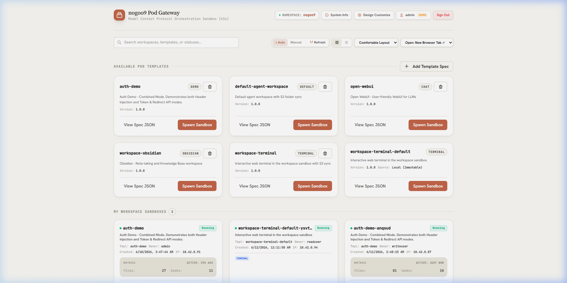 no-crd Dashboard Screenshot
